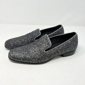 Stacy Adams Swank Glitter Slip On Loafers Silver Mens Size 11M Formal Party Shoe